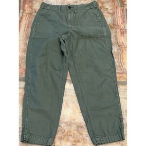 Madewell Womens Curvy Griff Tapered Fatigue Pants Dried Clover Relaxed Fit 27